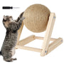 Scratchball für Katzen – Natürliches Sisalspielzeug mit Katzenminze und Massivholzbasis