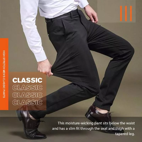 Herren Business-Casual Hose mit Stretchbund | Knitterarm, elastisch & bequem für Büro, Reise und Alltag