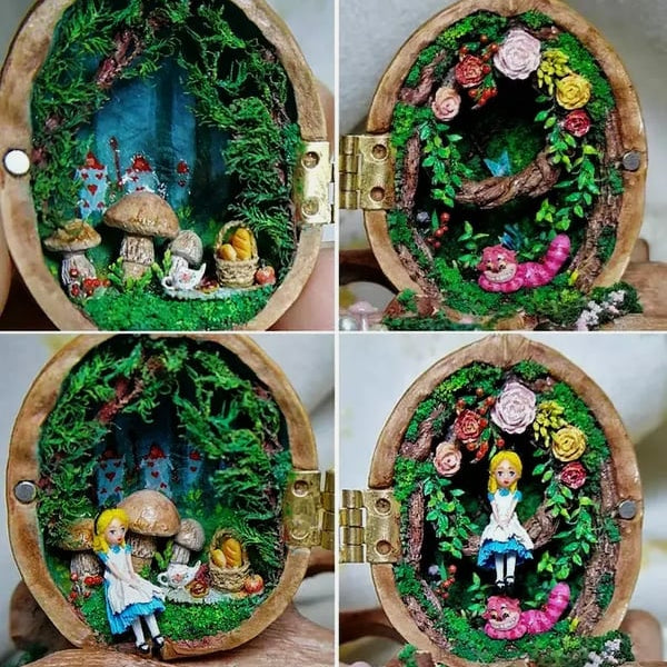 WalnutCharm - Handgemachtes Walnussschalen-Puppenhaus | 50% RABATT
