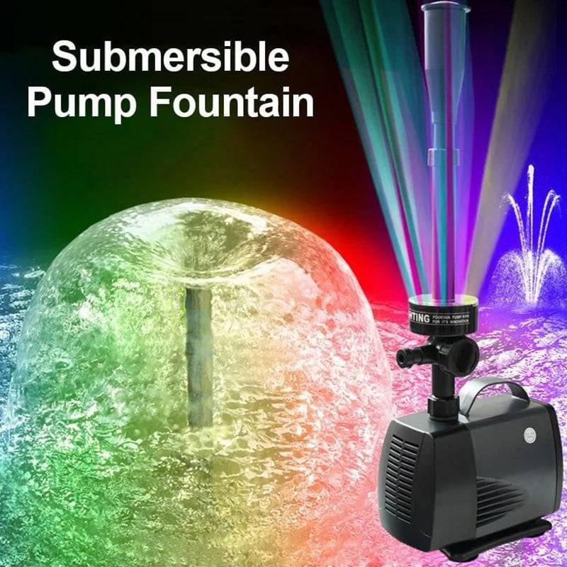 Gartenbrunnenpumpe mit 6 LED-Leuchten