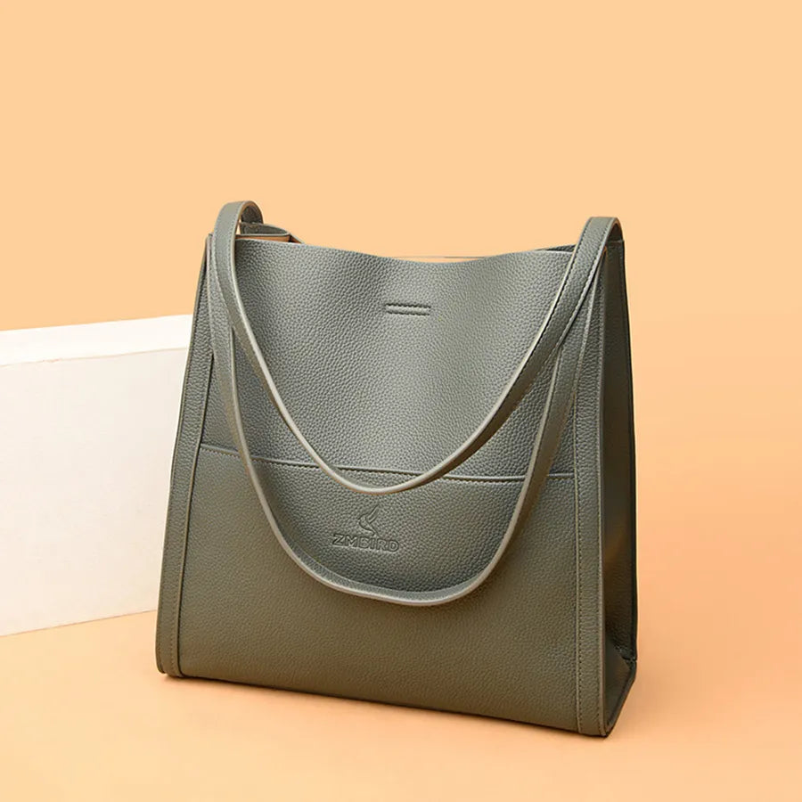 Damen Umhängetasche aus veganem Leder | Geräumige Schultertasche mit Reißverschluss in 5 Farben