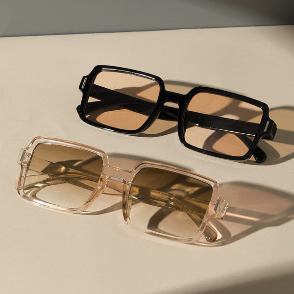2 Paar Mode Brille mit quadratischem Rahmen, Schildpatt
