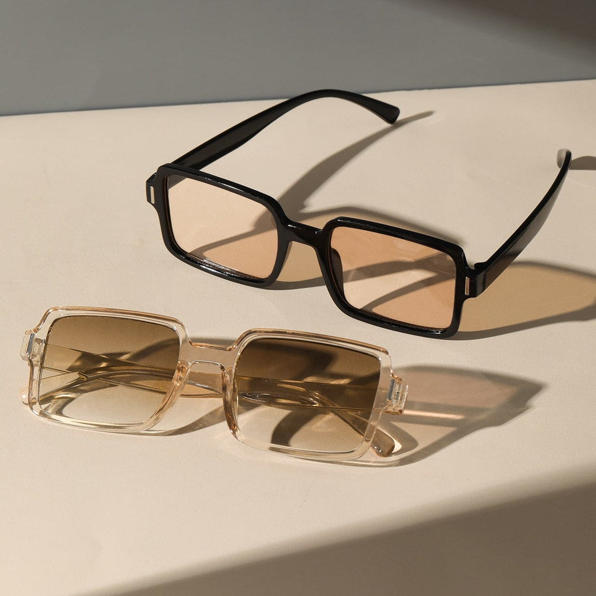 2 Paar Mode Brille mit quadratischem Rahmen, Schildpatt