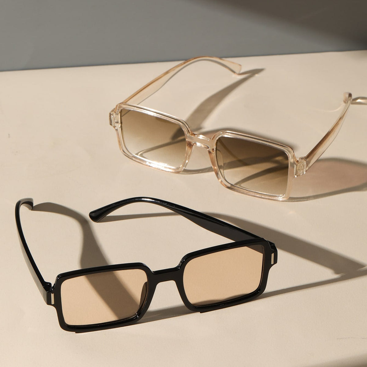 2 Paar Mode Brille mit quadratischem Rahmen, Schildpatt