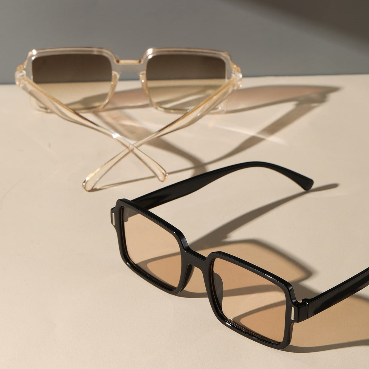 2 Paar Mode Brille mit quadratischem Rahmen, Schildpatt