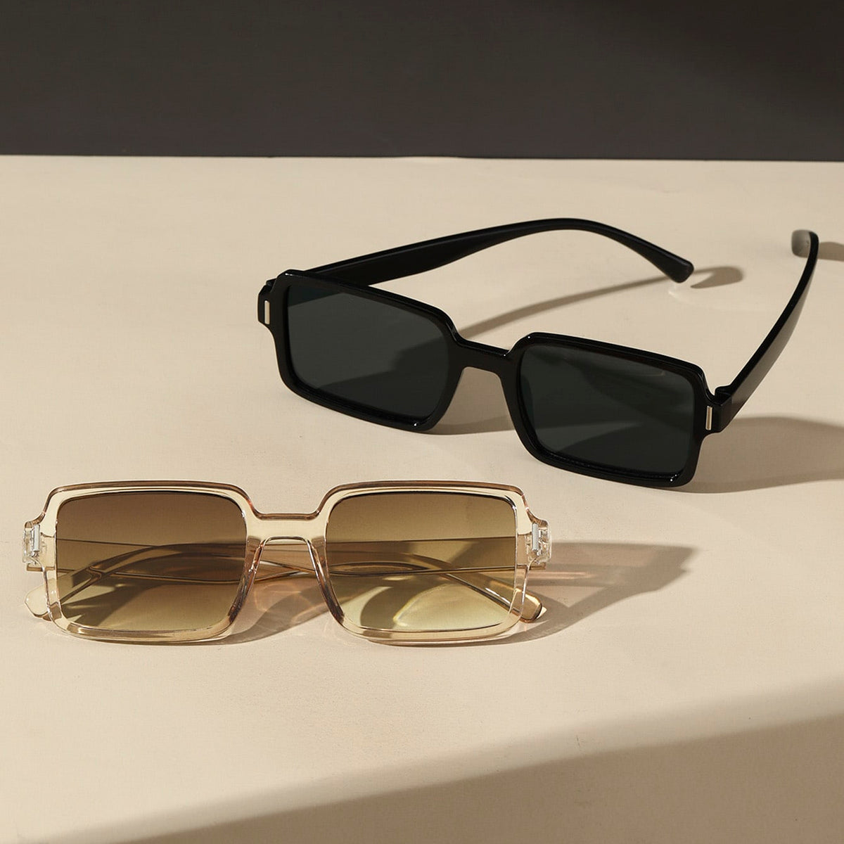 2 Paar Mode Brille mit quadratischem Rahmen, Schildpatt