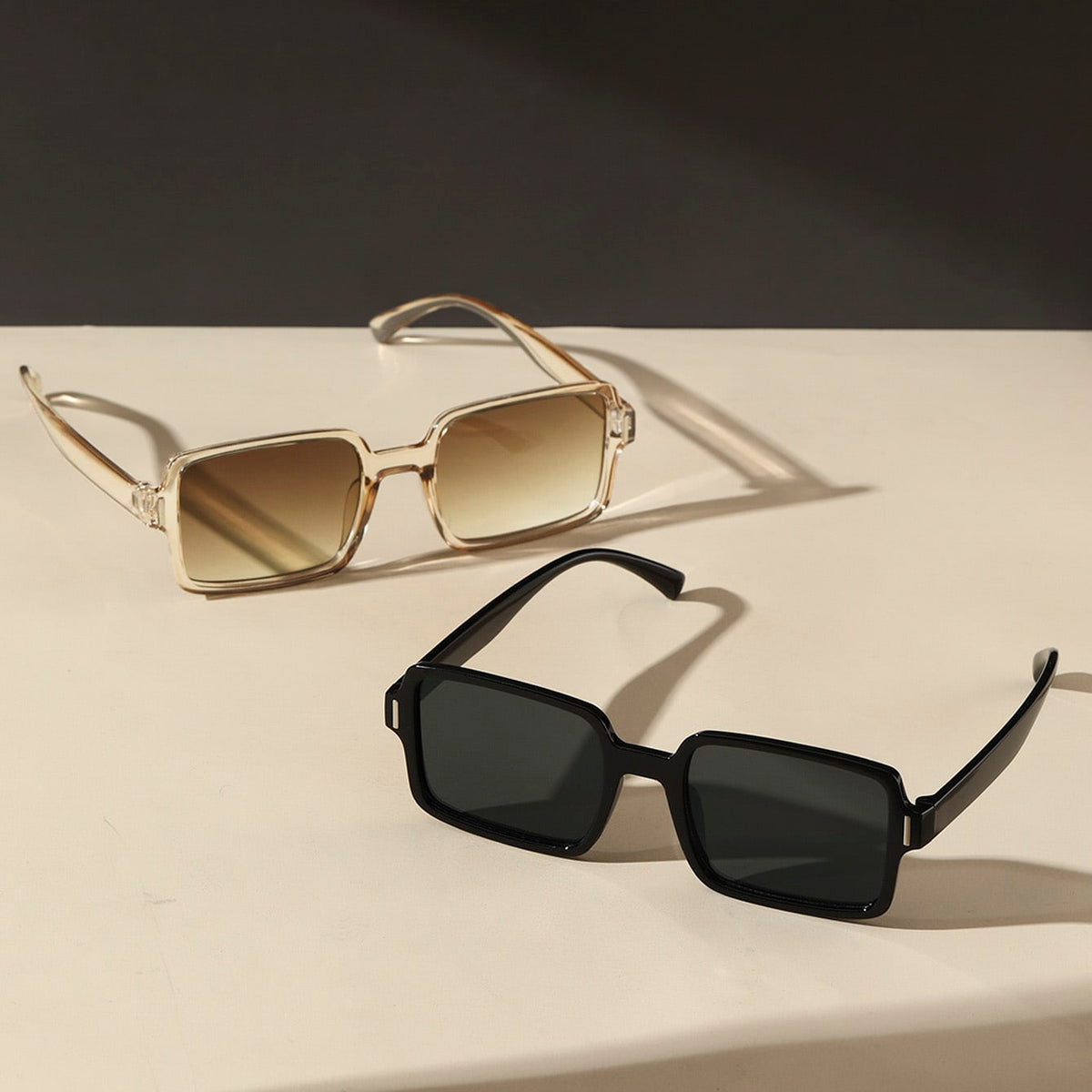 2 Paar Mode Brille mit quadratischem Rahmen, Schildpatt