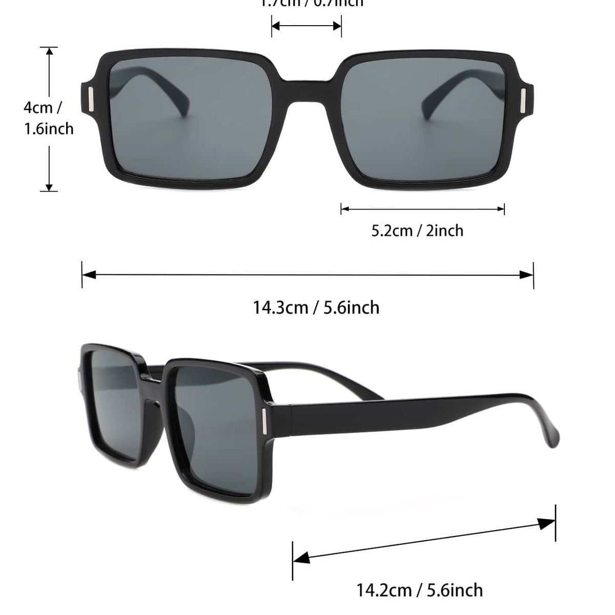 2 Paar Mode Brille mit quadratischem Rahmen, Schildpatt