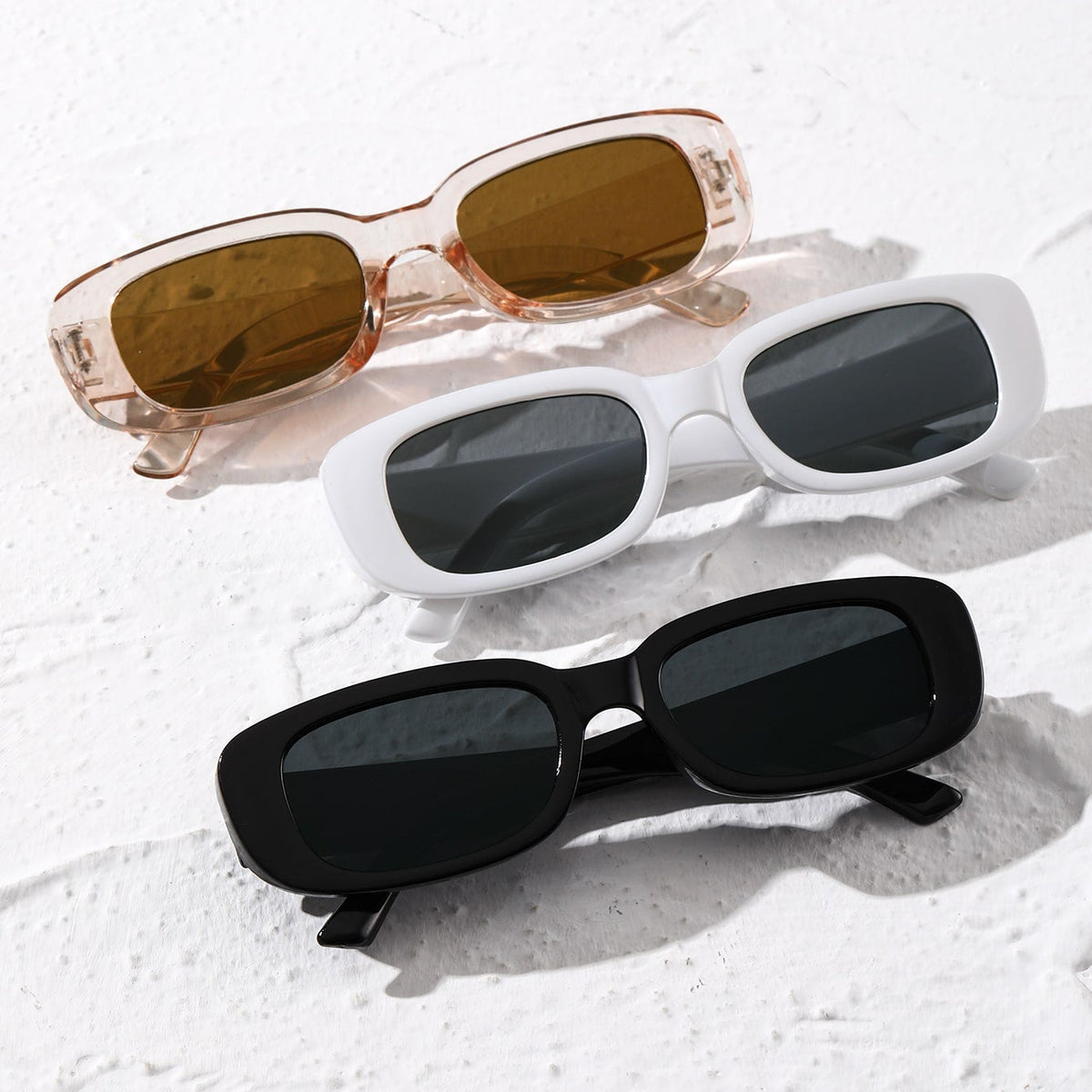 3 Paar Sonnenbrille mit quadratischem Rahmen