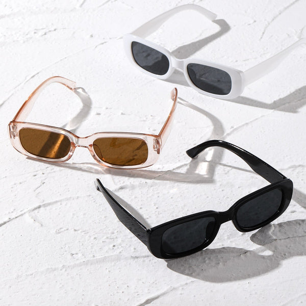 3 Paar Sonnenbrille mit quadratischem Rahmen