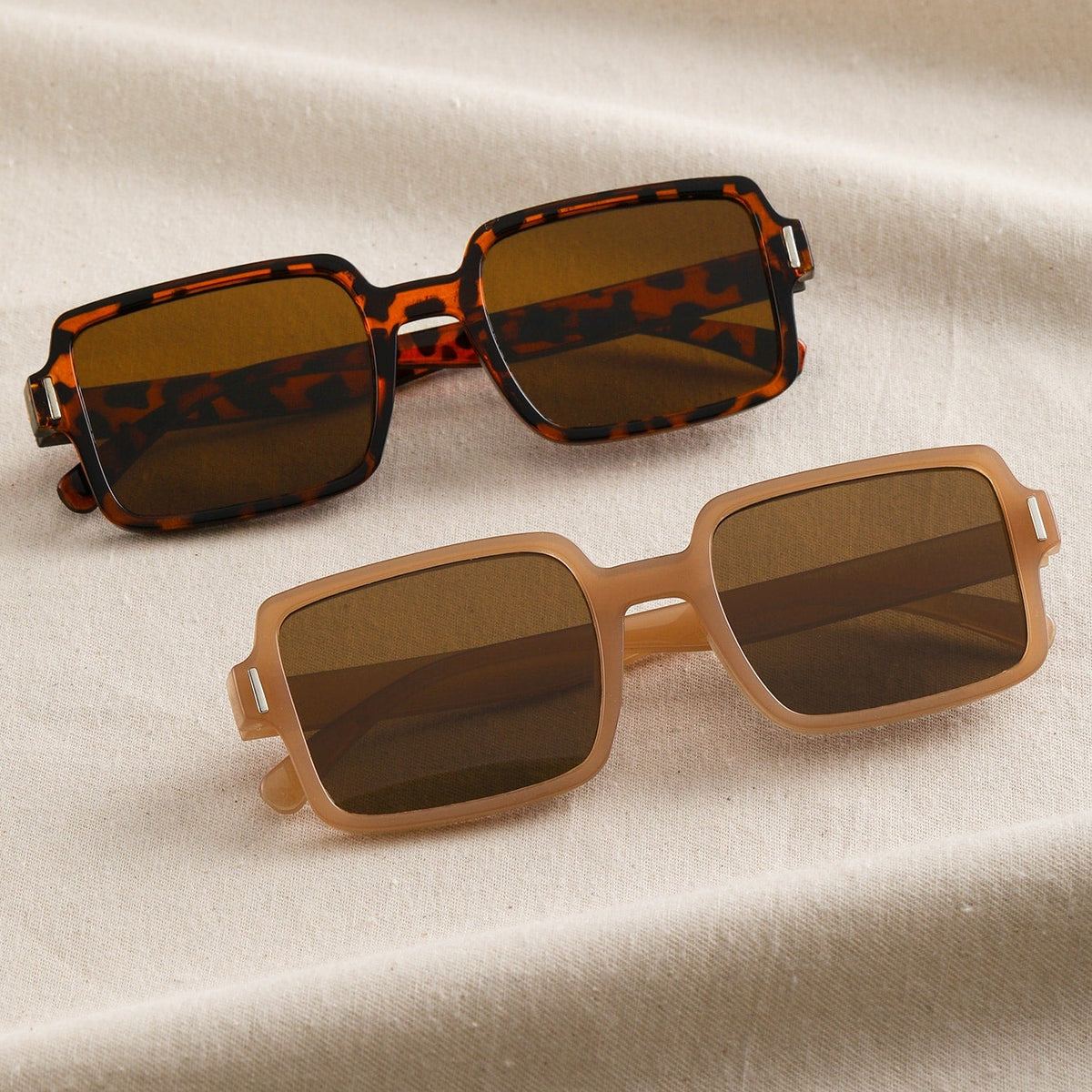 2 Paar Mode Brille mit quadratischem Rahmen, Schildpatt