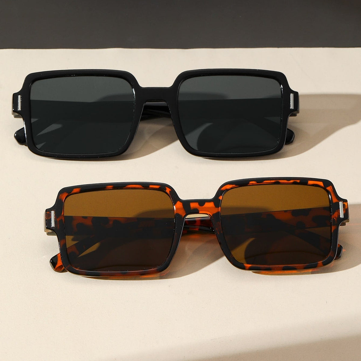 2 Paar Mode Brille mit quadratischem Rahmen, Schildpatt