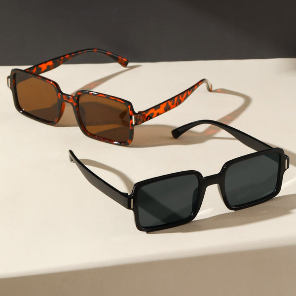 2 Paar Mode Brille mit quadratischem Rahmen, Schildpatt