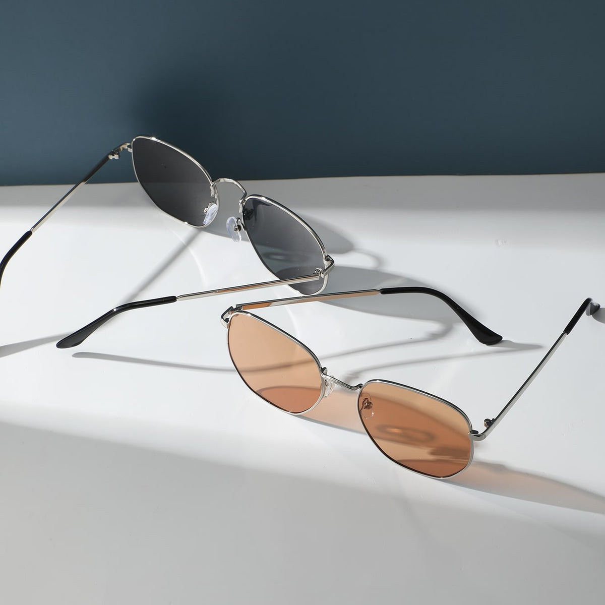 2 Paar Mode Brille mit Metall Rahmen
