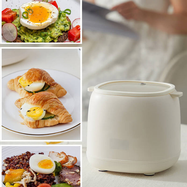 EggiCook Eierkocher | Perfekte Eier auf Knopfdruck | 3 Kochstufen | Kompakt & Sicher