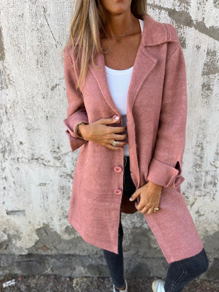 Ivanka | Damen Long Coat | Figurbetont & Elegant | Langer Mantel mit Manschetten
