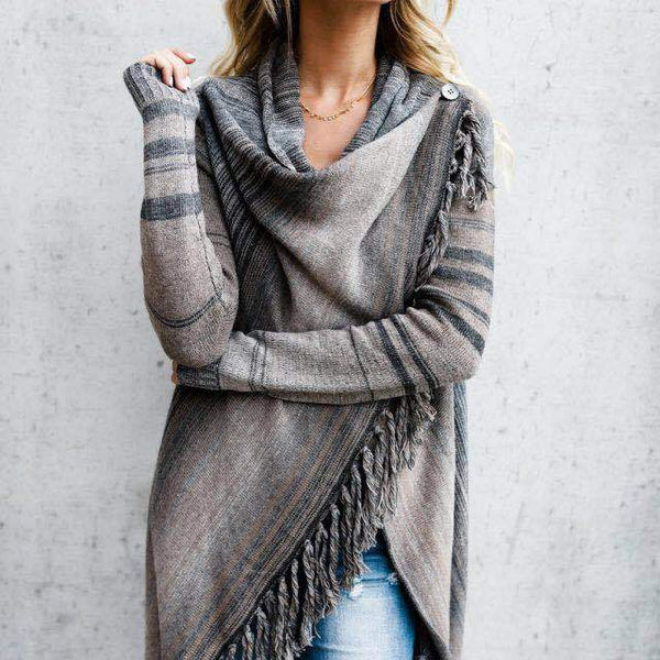 Malia™ Herbst und Winter Mittellange Strickjacke