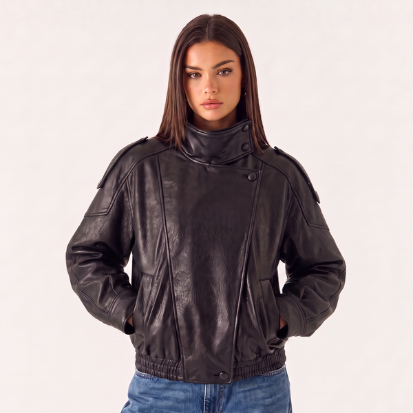 LederLuxe™ Vegane Oversize-Lederjacke