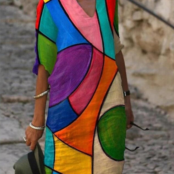 Damen-Sommerkleid mit Blumenprint | Luftig & figurfreundlich geschnitten | Leichtes Midi-Kleid für Alltag & Anlass