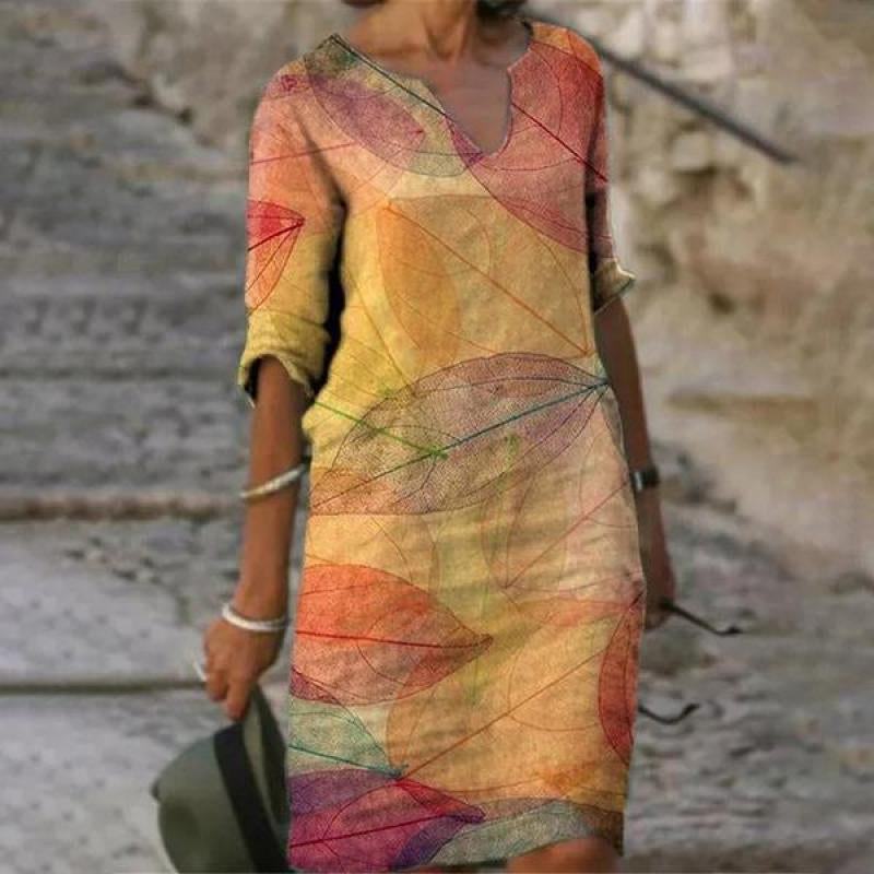 Damen-Sommerkleid mit Blumenprint | Luftig & figurfreundlich geschnitten | Leichtes Midi-Kleid für Alltag & Anlass