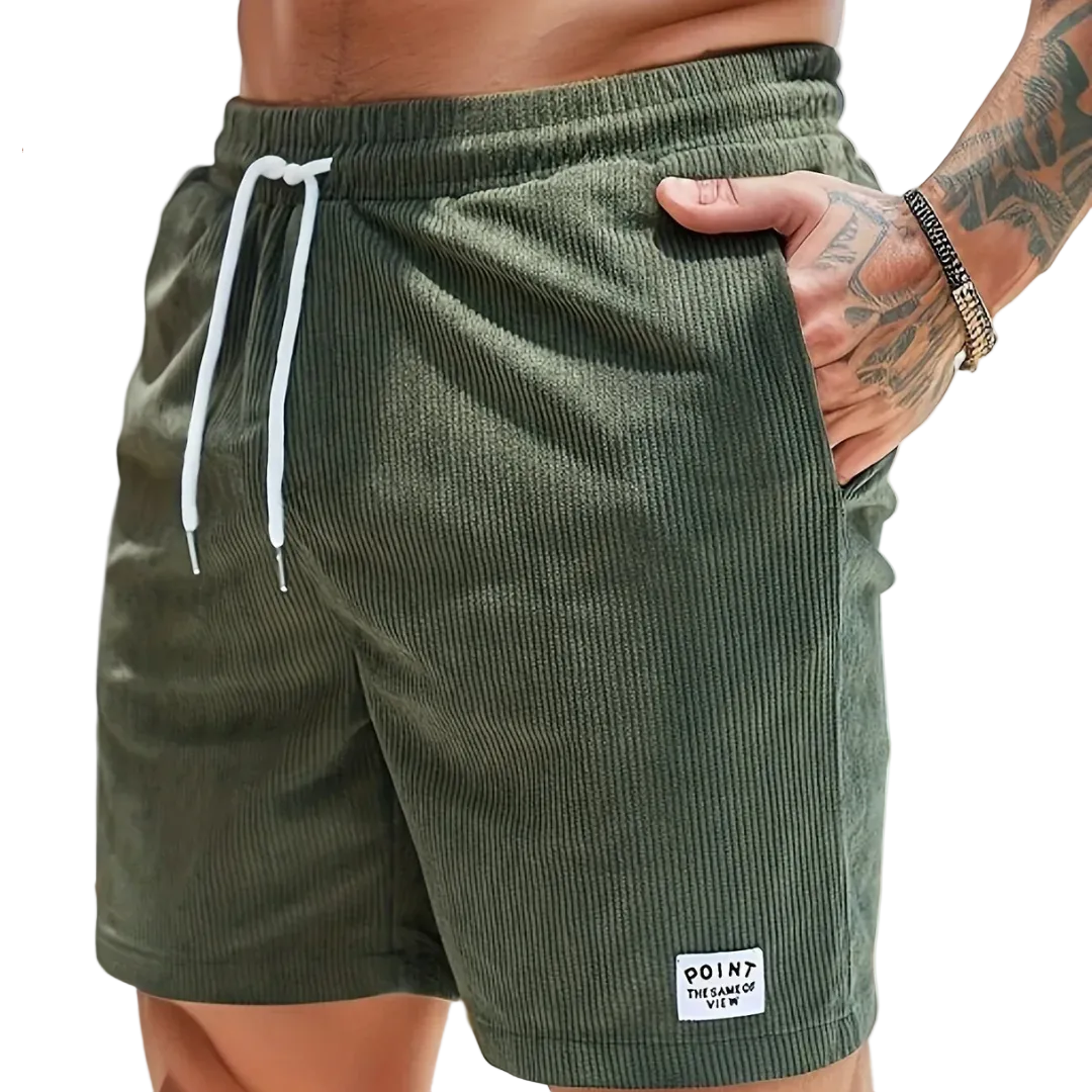Herren Shorts aus geripptem Stoff | Freizeit- & Trainingsshorts mit Kordelzug | Bequeme Sommer Shorts
