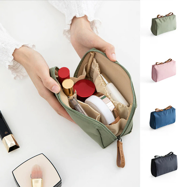 Cosmetica® - Einfarbige Kosmetiktasche mit Doppelreißverschluss