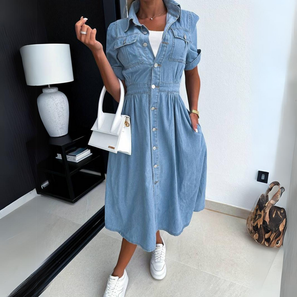 Damen Jeanskleid | Modernes Denimkleid mit lässiger Passform für Alltag, Freizeit und sommerliche Looks