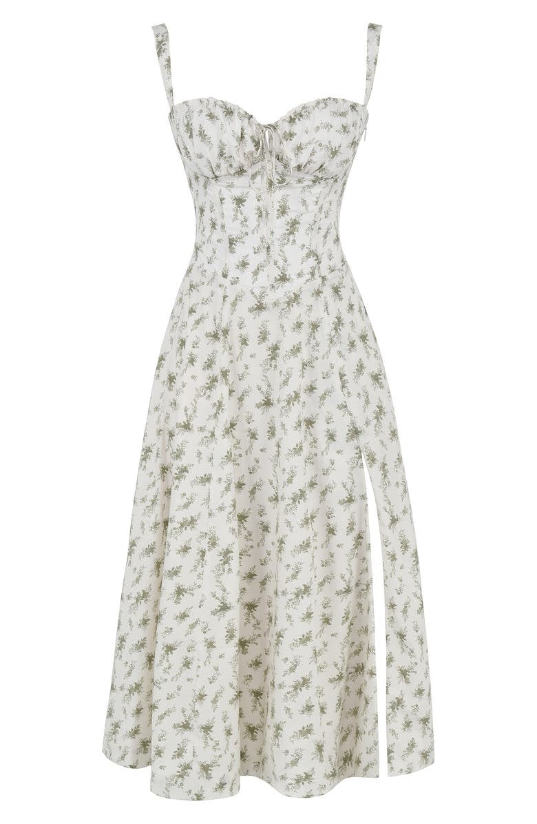 Damen Florales Maxi-Kleid | Elegantes Neckholder Kleid mit Rückenschnürung & Seitenschlitz | Sommerkleid