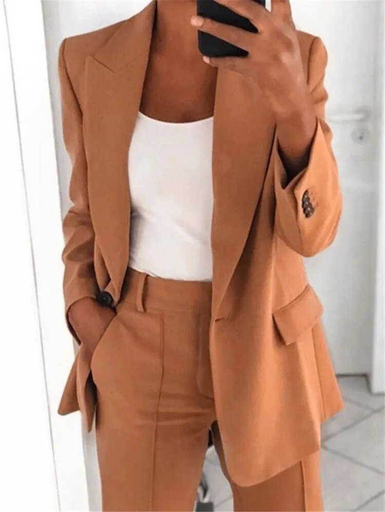 Damen 2-teiliges Blazer-Anzug Set | eleganter Business-Look | bequem & atmungsaktiv | mix & match | Büro & Anlass