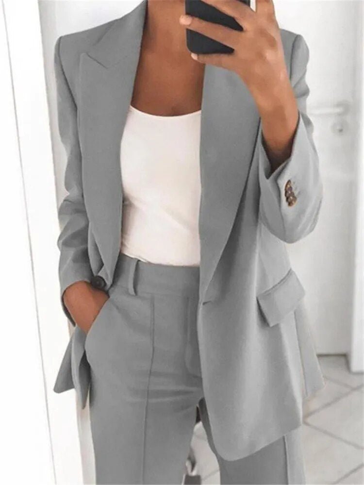 Damen 2-teiliges Blazer-Anzug Set | eleganter Business-Look | bequem & atmungsaktiv | mix & match | Büro & Anlass
