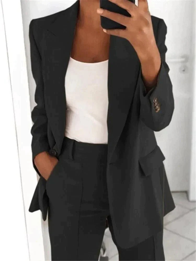 Damen 2-teiliges Blazer-Anzug Set | eleganter Business-Look | bequem & atmungsaktiv | mix & match | Büro & Anlass