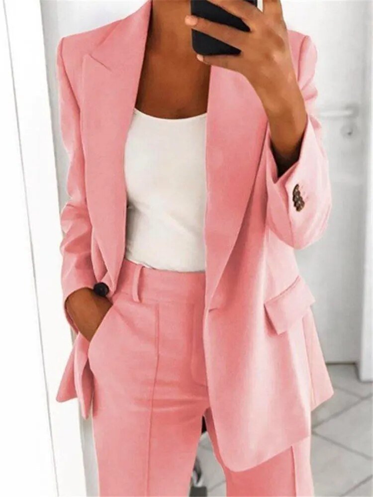 Damen 2-teiliges Blazer-Anzug Set | eleganter Business-Look | bequem & atmungsaktiv | mix & match | Büro & Anlass