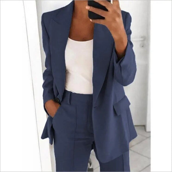 Damen 2-teiliges Blazer-Anzug Set | eleganter Business-Look | bequem & atmungsaktiv | mix & match | Büro & Anlass