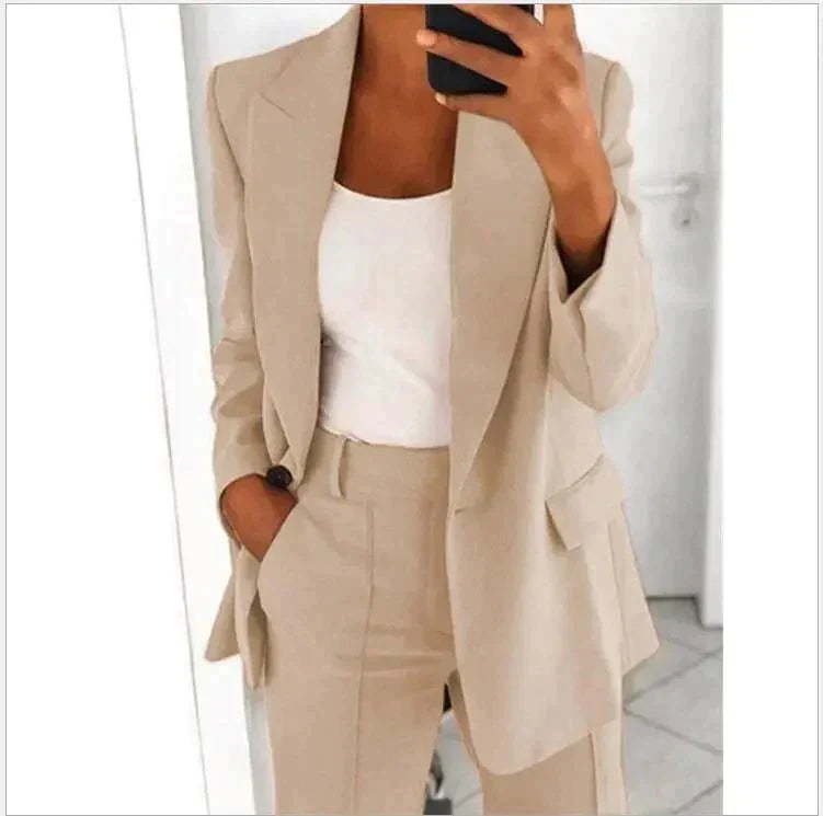 Damen 2-teiliges Blazer-Anzug Set | eleganter Business-Look | bequem & atmungsaktiv | mix & match | Büro & Anlass