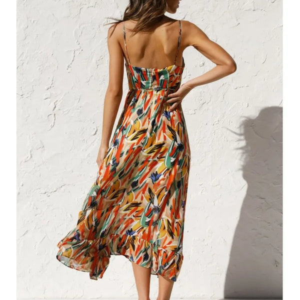 Kiera™ - Bedrucktes Kleid mit V-Ausschnitt