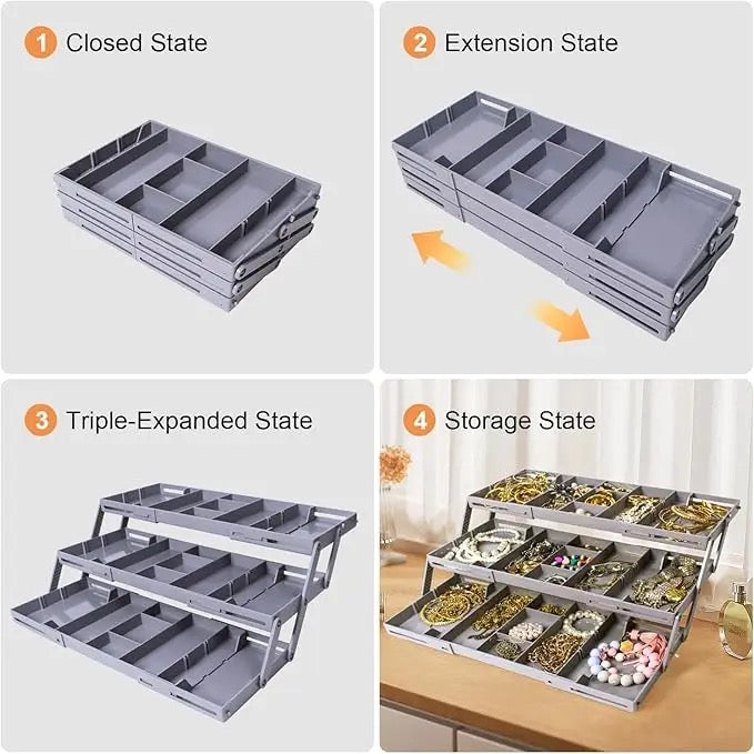 Organix™ – Mehrstufiger, Zusammenklappbarer Schubladen-Organizer