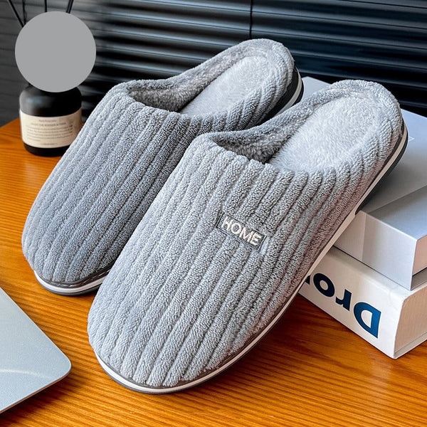 Warme Hausschuhe mit Plüschfutter | Rutschfeste Winter-Slipper | Bequeme Pantoffeln für Zuhause