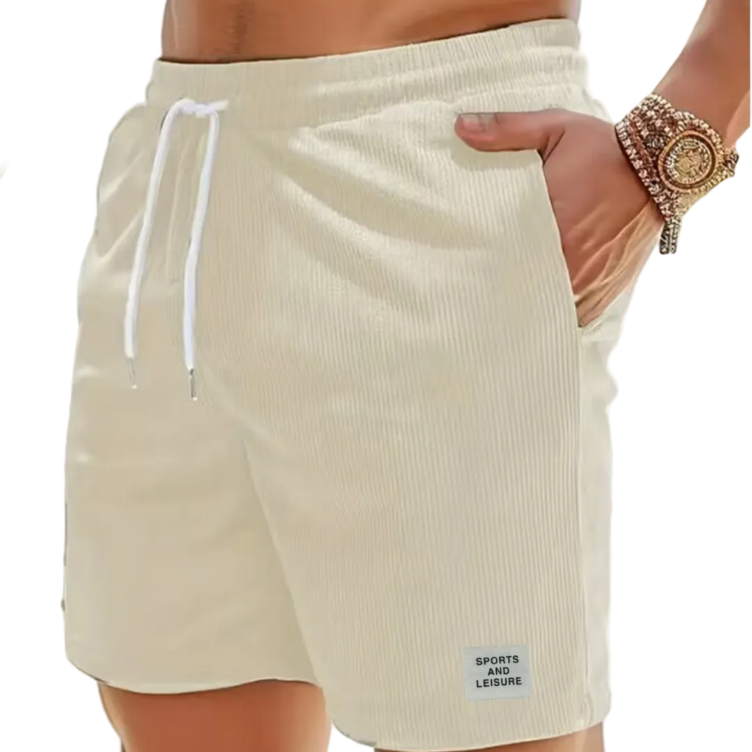 Herren Shorts aus geripptem Stoff | Freizeit- & Trainingsshorts mit Kordelzug | Bequeme Sommer Shorts