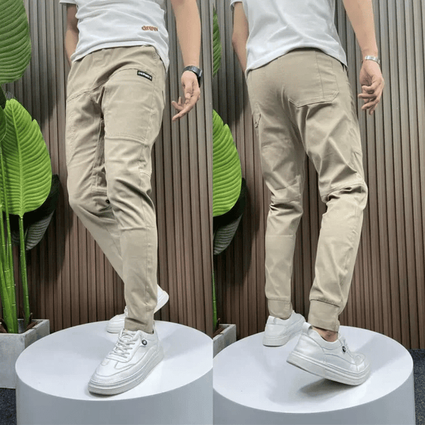 Herren Cargo-Hose Stretch mit 6 Taschen | schnelltrocknend & schmutzabweisend | elastischer Bund | Outdoor & Alltag