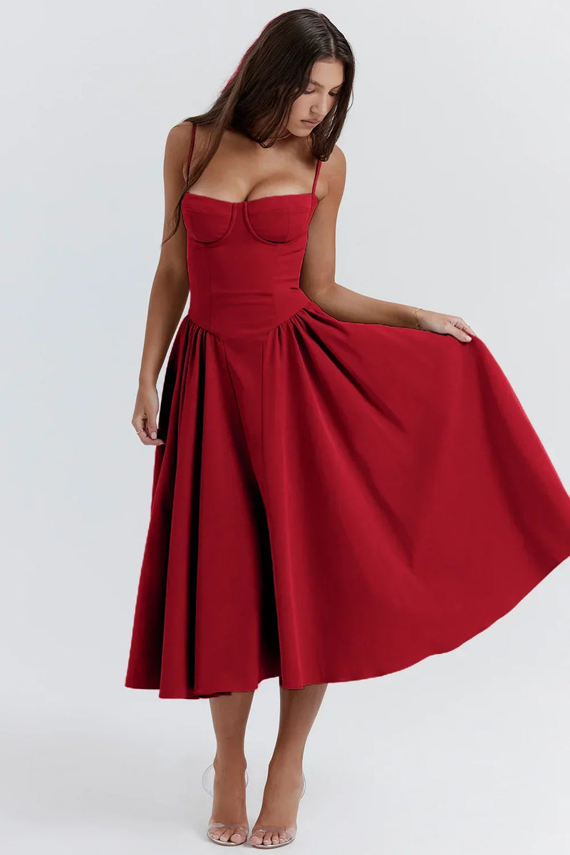 Vivi™ | Ärmelloses Midikleid mit Korsett-Passform
