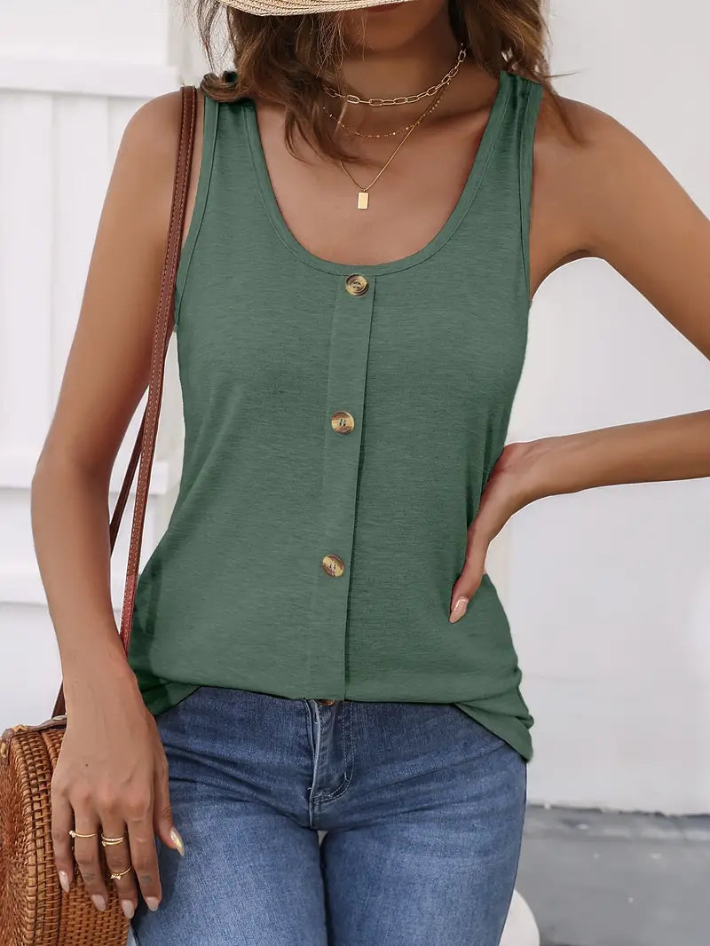 Hallie™ | Tank-Top mit Knopfleiste