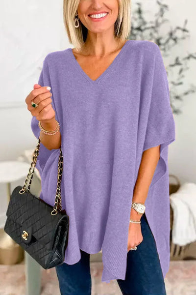Damen Pullover | Poncho Stil | Weiter Schnitt | Bequemer Alltagslook