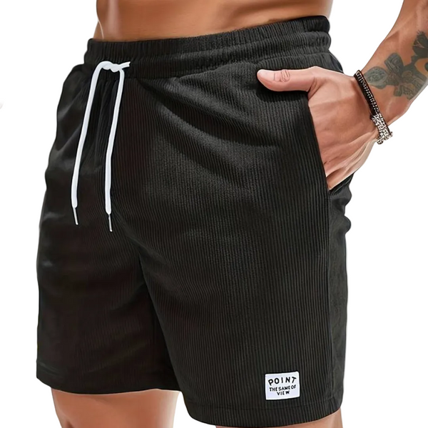 Herren Shorts aus geripptem Stoff | Freizeit- & Trainingsshorts mit Kordelzug | Bequeme Sommer Shorts