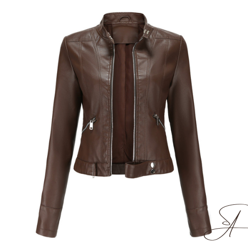 Damen Lederjacke | Modernes Design mit Reißverschluss & Taschen | Bequeme Passform | Sydney