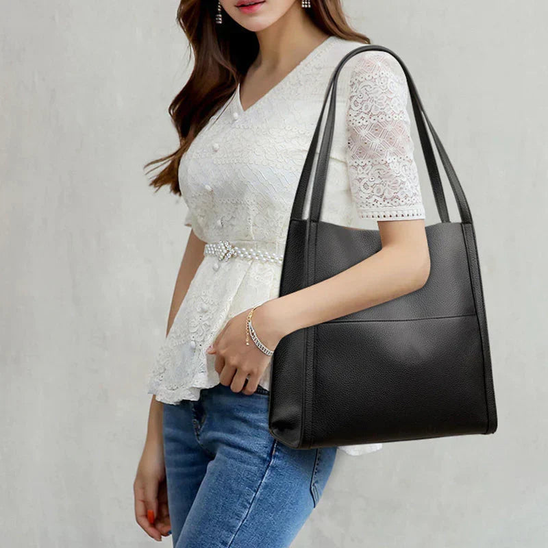 Damen Umhängetasche aus veganem Leder | Geräumige Schultertasche mit Reißverschluss in 5 Farben