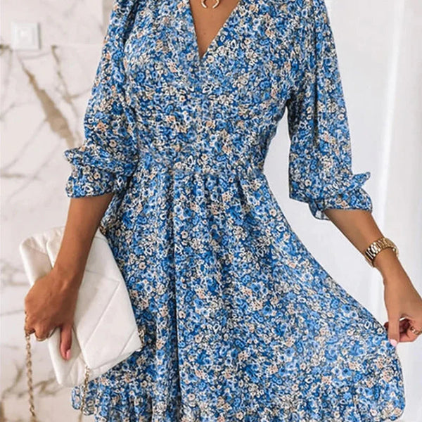 Xiomara™-Ibiza bequemes Damenkleid mit Blumendruck