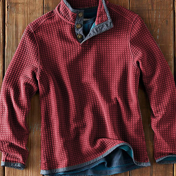 Herren Langarmshirt mit Stehkragen | Lockeres Freizeitshirt für Frühling & Herbst | Bequemer Casual-Pullover