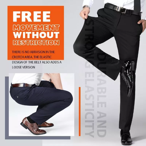 Herren Business-Casual Hose mit Stretchbund | Knitterarm, elastisch & bequem für Büro, Reise und Alltag