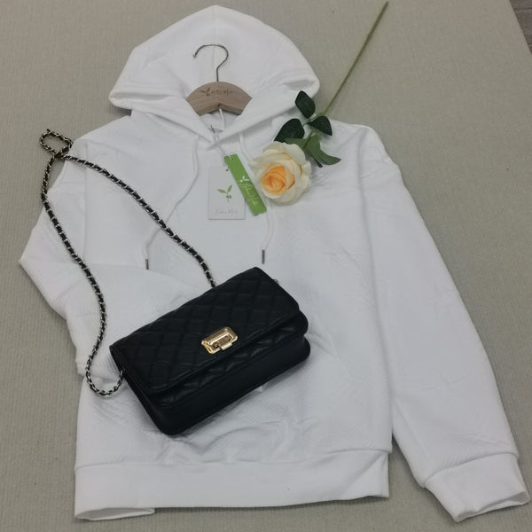 Koshy™ Einfarbiges weißes Sweatshirt mit langen Ärmeln