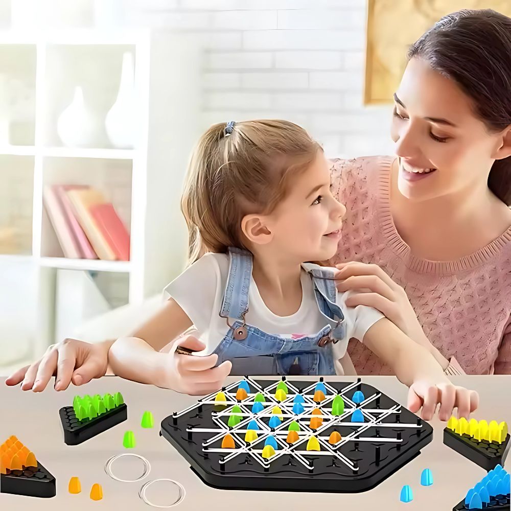 Schachspiel für Kinder | Schachbrett mit Gummibändern | SpielKnoten